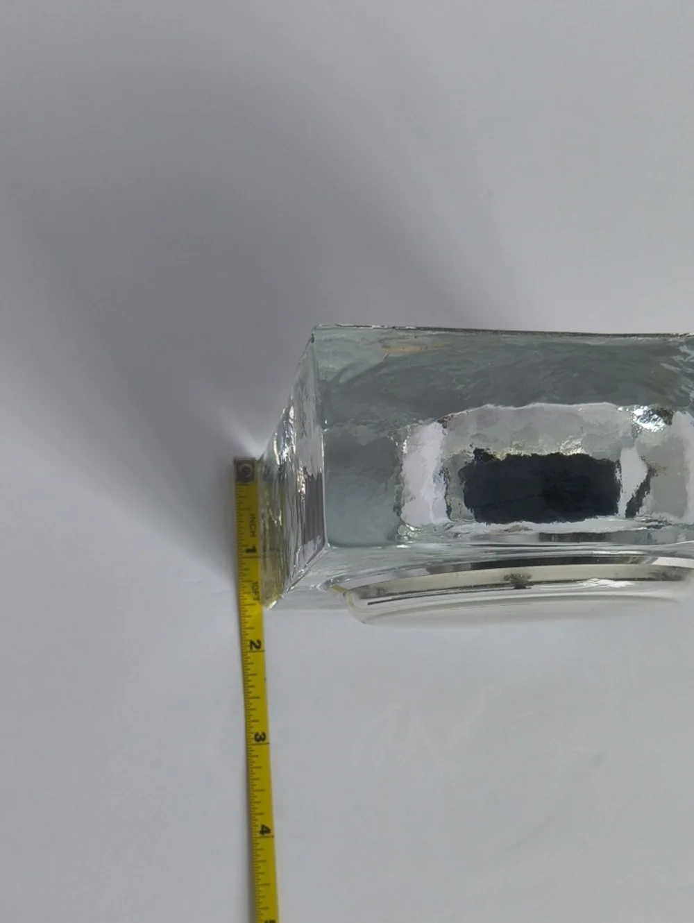 Vtg German Glass Ice Cube Quartz Clock Vintage